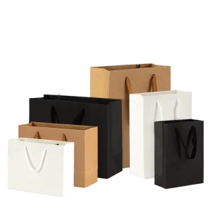 Customizable Kraft Bag Shopping Totes with Brand Printing for Clothing Stores & Gift Giving