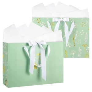Customizable Logo Biodegradable Durable Reusable Large White Card Paper Gift Bags with Hand Length Handle Eco Friendly