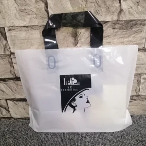 Customizable Loop Handle Durable Poly Shopping Bag Waterproof PE Material for Shoes Garment Packaging with Screen Printing