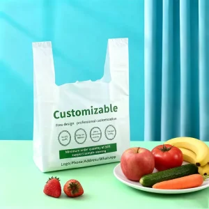 Customizable PE Vest Bag Side Gusset Design Reusable Popular Supermarkets Gravure Printing Color Logo