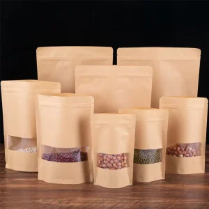 Customizable Self Supporting Kraft Paper Pet Food Packaging Bag