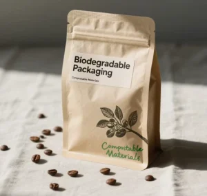 Customize Gravure Printing Upright Bags Zipper Coffee Bean Packaging Bags Biodegradable Kraft Paper Bags