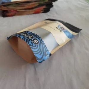 Customize High Quality Bio Degradable Rice Paper Doypack Stand up Zipper Pouch with Window in Front Side