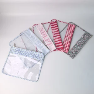Customize Size Large Needlepoint Clear Project Bags Organizer Printed Storage Bags Makeup Canvas Plastic PVC Zipper Pouch