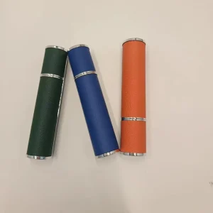 Customized 10ml Leather Glass Perfume Atomizer Bottle Portable Mini Refillable with Crown Cap for Perfume Packing