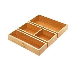 Customized Bamboo Wood Storage Box Bamboo Drawer Organizer