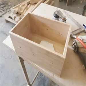Customized Bamboo and Wood Unfinished Storage Box with Wood Base and Lid Model W 53 Made in China