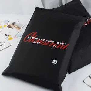 Customized Biodegradable Matt Black Frosted Zipper Bag Plastic Zip Lock Bag for Clothing Printed Logo