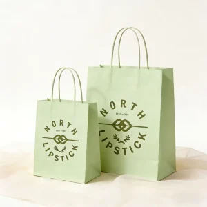 Customized Brown White Green Recyclable Kraft Paper Bag Customize Your Own Logo Clothing Sneakers Outer Packaging Paper Bag