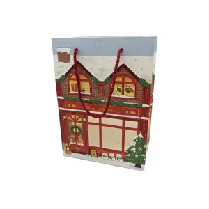 Customized Christmas Children’s Gift Packaging Bag with Window and Handles Recyclable Paperboard