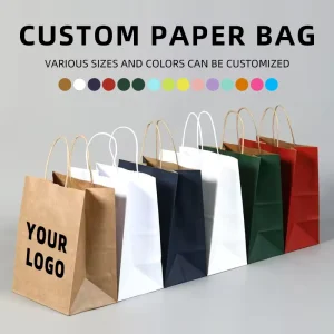 Customized Coffee Packaging Bag Takeaway Beverage Cup Holder Milk Tea Packaging Bag Kraft Paper Bags with Logo