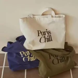 Customized Color logo Cotton Cloth Stock Recycled Cotton Canvas Shopping Bags Print Blank Tote Grocery Zipper Totes