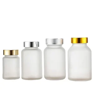 Customized Cross Border Storage Bottles Circular Glass Sealed Jar with Screw Cap for Pill Capsule Packaging