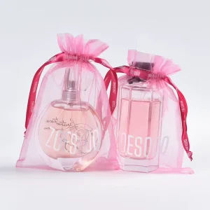 Customized Delicate Organza Bags for Perfume Wedding Drawstring Candy Gift Packaging Pouches for Cosmetics