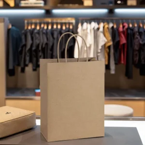 Customized Design Fashionable Shopping Paper Bag Brown Kraft Paper Gift Packaging Paper Bag