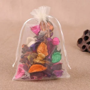 Customized Design Reusable Organza Bag Logo Design Organza Bag Lavender High Quality Silver Organza Bags