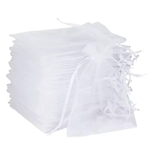 Customized Drawstring Organza Gift Bags Premium Packaging with White Small Size for Unique Gifts