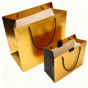 Customized Eco Friendly Handmade Luxury Kraft Paper Reusable Shopping Bag with Your Own Logo and Handles