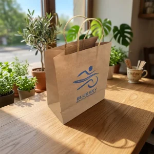 Customized Eco Friendly Kraft Paper Tote Bag Customized Printed Reusable Paper Bag for Packaging Shopping Clothing