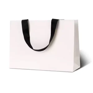 Customized Embossed Logo Quality Packaging Gift Women Luxury Paper Shopping Cosmetic Fashion Small Bags with Handles