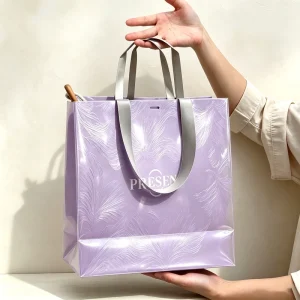 Customized Hot Stamping Luxury Eco Friendly Craft Paper Gradient colored Jewelry Gift Bags Tote Shopping Bags with Logo Printing