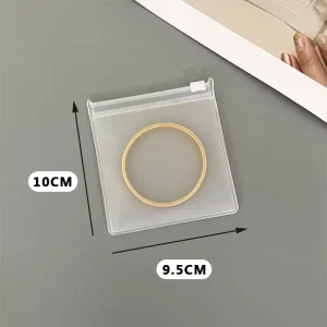 Customized Jewelry Packaging Zip Plastic Bag 9.5*10Cm Matte Zipper Bag for Bracelet Reusable Logo PVC EVA Ziplock Zipper Bag