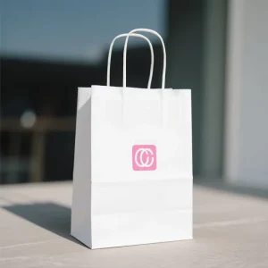 Customized Kraft Paper Shopping Bag with Handle for Exhibition Supermarket Use and Logo Printing for Promotion