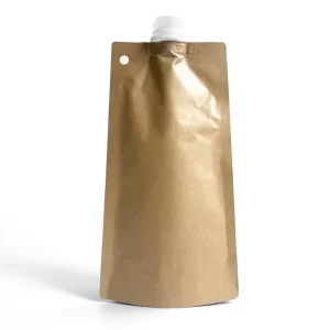 Customized Leakage Proof Brown Kraft Paper Bags Liquid Drink Spout Pouch Packaging Bag