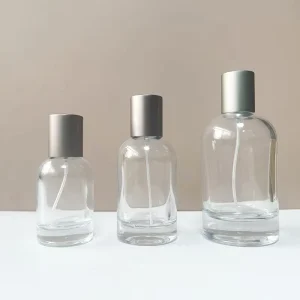 Customized Logo 30ml 50ml 100ml Cylindrical Transparent Glass Perfume Bottle Crimp Spray Bottle In Stock