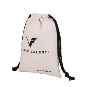 Customized Logo Canvas Cotton Pouch Double String Shoe Handbag Dust Gift Drawstring Bag