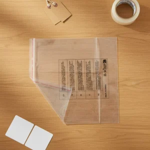 Customized Logo Durable Food Grade PE Plastic Transparent Self Adhesive Strong Sealing Bag for Clothing T-shirt Food Packaging