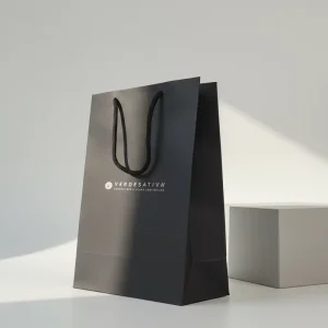 Customized Logo Gold Foil Printing Recyclable Black Paper Bags Magnetic Closure Handle for Clothing Shoes Jewelry Gift Shopping