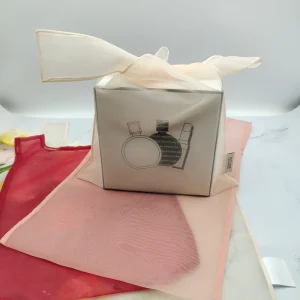 Customized Logo Label Eco Friendly Soft Transparent Organza Tote Bag Handbag for Cosmetics and Gift Packaging