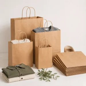 Customized Logo Printed Bolsas De Ppapel Kraft Shopping Paper Bag With Handle