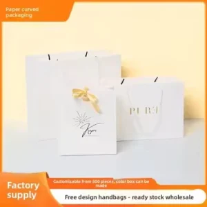 Customized Luxury Portable Fashion Paper Bags Gift Bag With Foil Stamping Printing Logo for Jewelry Packaging Shopping