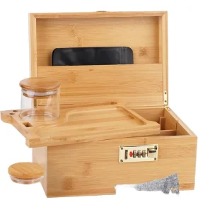 Customized Modern Bamboo Storage Box OEM Manufacturer China Rectangle Wooden Gift Box Smoking Set for Bedroom