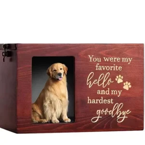 Customized Modern Luxury Bamboo Keepsake Memorial Pet Urn Box for Dogs and Small Animals