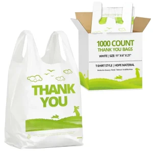 Customized Plastic Bags OEM Disposable Clear Thick T Shirt Bags Custom Vest Plastic Shopping Bag