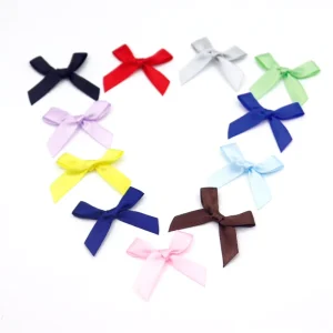 Customized Polyester Ribbon Bow Grosgrain Gift Fresh Pink Ribbon Bows Small Size Satin Ribbon Bow Flower