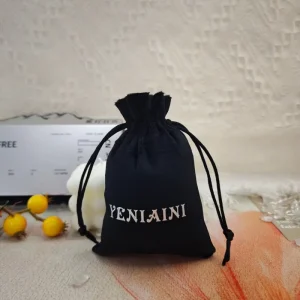 Customized Print Eco Friendly Dust Velvet Drawstring Pouch Personalized Logo Necklace Ring Bracelet Jewelry Bag