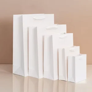Customized Print Recycled Materials Luxury Gift Paperboard Shopping Bags Hand Length Handle Custom Size Craft Exhibition Candle