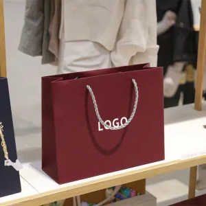 Customized Print Your Own Logo Luxury Brand Shopping Paper Bag for Cosmetic Clothing Shoes Gifts Boutique Bag With Ribbon Handle