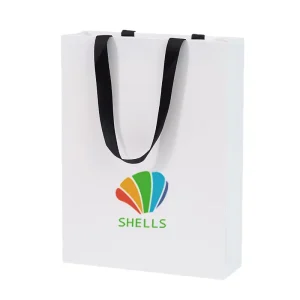 Customized Print Your Own Logo Luxury Brand Shopping Paper Bag for Cosmetic Clothing Shoes Gifts Boutique Bag With Ribbon Handle