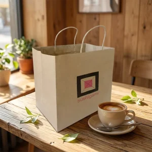 Customized Printed Kraft Paper Bag Reusable Durable Paper Bag for Packaging Shopping Clothing