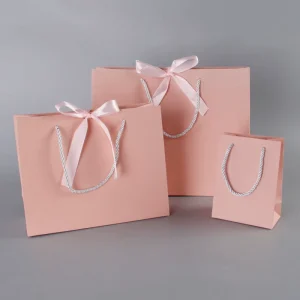 Customized Printed Logo Recycle Grocery Shopping Custom Paper Bags With Logo Gift Shopping Blue Custom Paper Bags