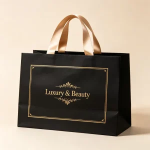 Customized Printed Paper Bags with Luxurious Gold Embossing High quality Gift Boxes and Promotional Leaflets Printing