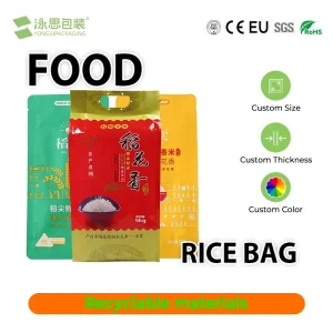Customized Printing Recyclable Mono PE Vacuum Bags Rice Bag 25kg 50kg with Custom Logo for Packaging