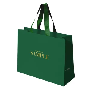 Customized Recyclable Kraft Paperboard Christmas Gift Bags Coated Paper Varnished Flexiloop Handles Personalized Shopping