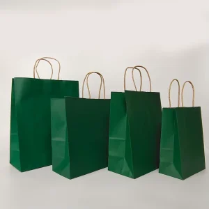 Customized Recycled Kraft Paper Bags with Handle for Shopping Food Takeout Promotion Classic Style Eco Friendly Use Supermarkets