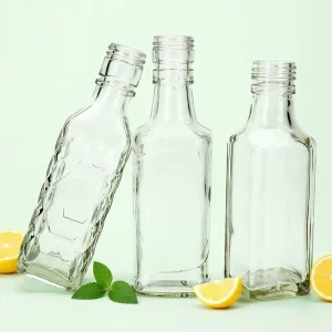 Customized Screen Printed Small Liquor Vodka Gin Whiskey Tequila Glass Bottle 100ml 180ml with Plastic Caps